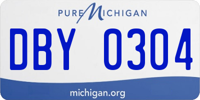 MI license plate DBY0304