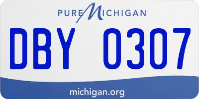 MI license plate DBY0307