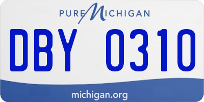 MI license plate DBY0310