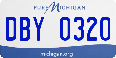 MI license plate DBY0320