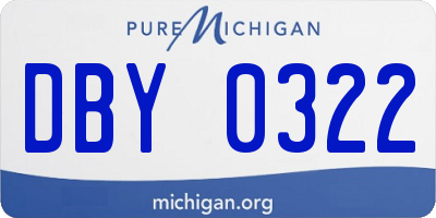 MI license plate DBY0322