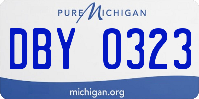 MI license plate DBY0323