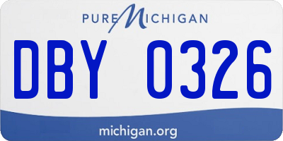 MI license plate DBY0326