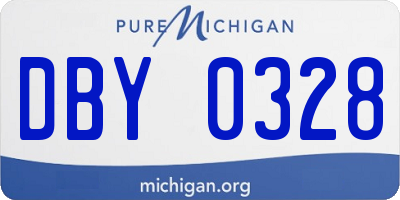 MI license plate DBY0328