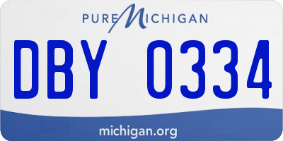 MI license plate DBY0334