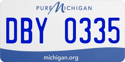 MI license plate DBY0335