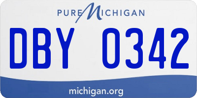 MI license plate DBY0342