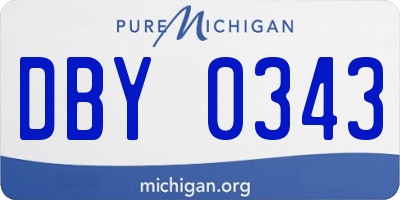 MI license plate DBY0343