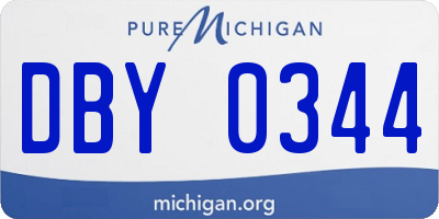 MI license plate DBY0344