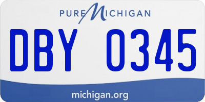 MI license plate DBY0345
