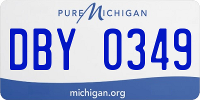 MI license plate DBY0349