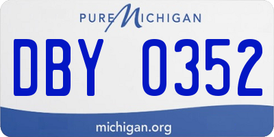MI license plate DBY0352