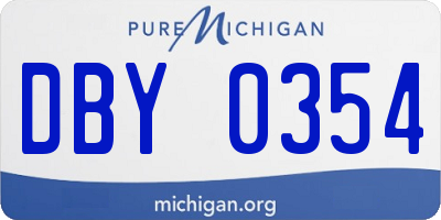 MI license plate DBY0354