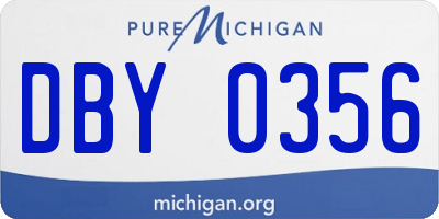MI license plate DBY0356