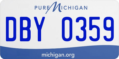 MI license plate DBY0359