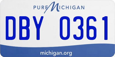 MI license plate DBY0361