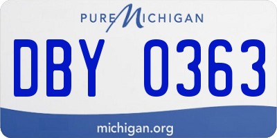 MI license plate DBY0363