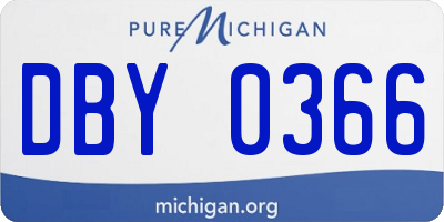 MI license plate DBY0366