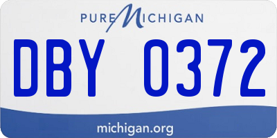 MI license plate DBY0372