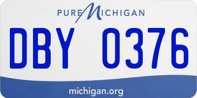 MI license plate DBY0376