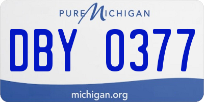 MI license plate DBY0377