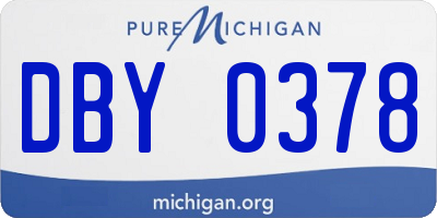 MI license plate DBY0378