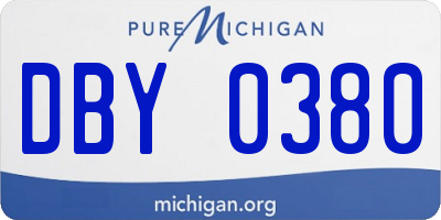 MI license plate DBY0380