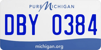 MI license plate DBY0384