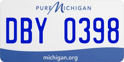 MI license plate DBY0398