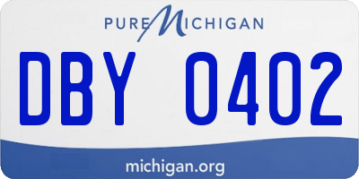 MI license plate DBY0402
