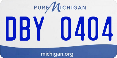 MI license plate DBY0404