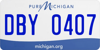 MI license plate DBY0407