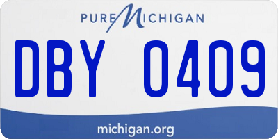 MI license plate DBY0409