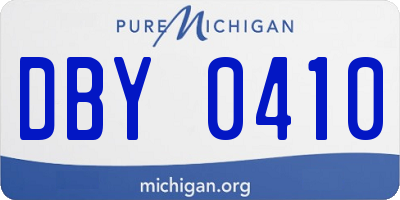 MI license plate DBY0410