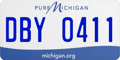MI license plate DBY0411