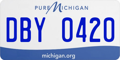 MI license plate DBY0420