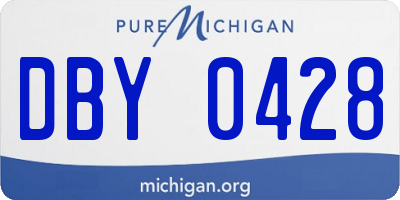 MI license plate DBY0428