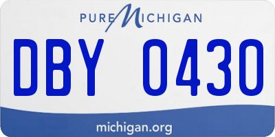 MI license plate DBY0430