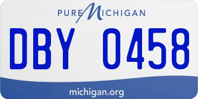 MI license plate DBY0458