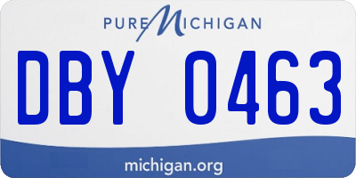 MI license plate DBY0463