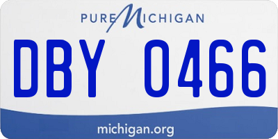 MI license plate DBY0466