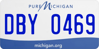 MI license plate DBY0469