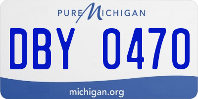 MI license plate DBY0470