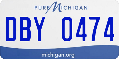 MI license plate DBY0474
