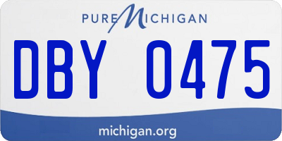 MI license plate DBY0475