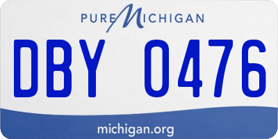 MI license plate DBY0476