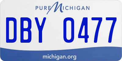 MI license plate DBY0477