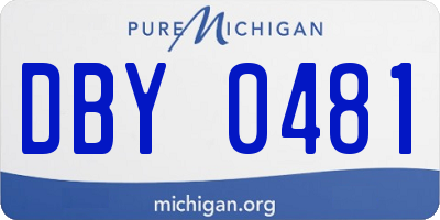 MI license plate DBY0481