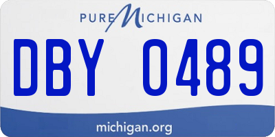 MI license plate DBY0489