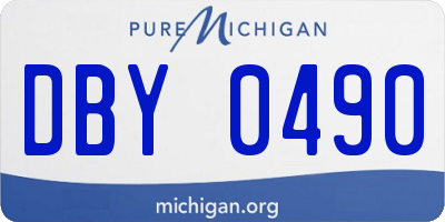 MI license plate DBY0490